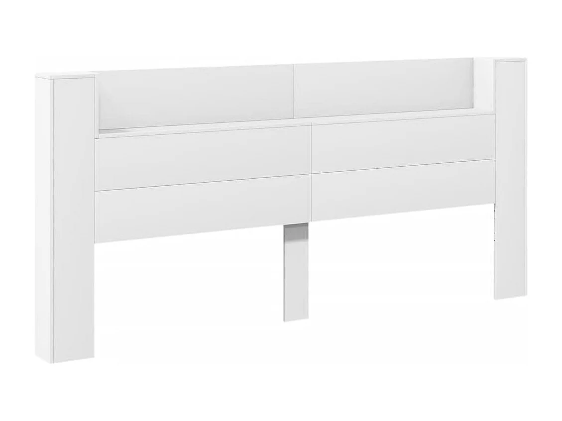 Cabecero de Cama | Cabezal de cama | Mueble de cabecero con LED blanco 220x16,5x103,5 cm