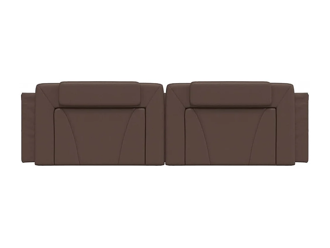 Cabecero de Cama | Cabezal de cama | Mueble de cabecero acolchado Viana cuero sintético marrón 180 cm