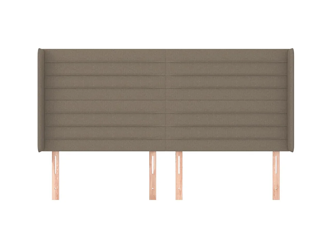 Tête de Lit | Panneau de tête pour lit Moderne avec oreilles Taupe 183x16x118/128 cm Tissu
