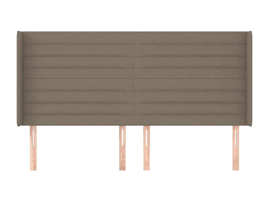 Tête de Lit | Panneau de tête pour lit Moderne avec oreilles Taupe 183x16x118/128 cm Tissu