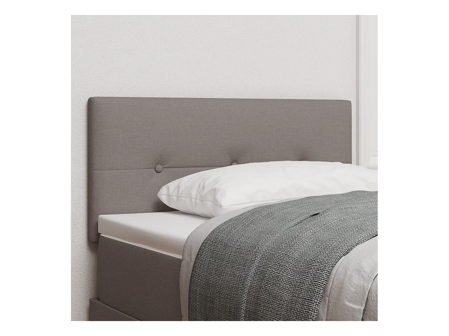 Cabecero | Cabezal de Cama | Mueble cabecero con cabecera Manual Taupé 80 cm tela