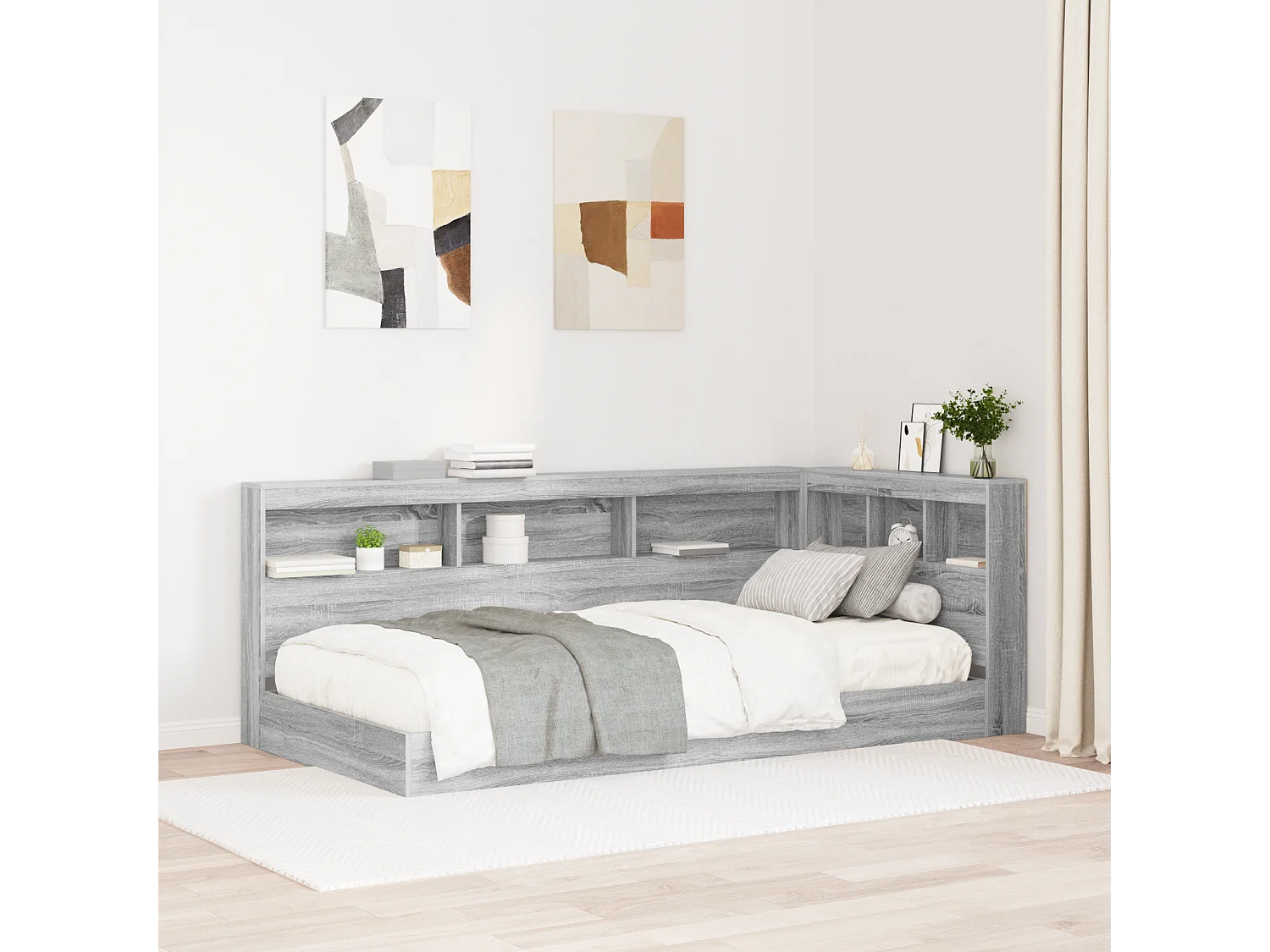 Tête de Lit de rangement | Panneau de tête pour lit Sonoma gris 90 cm Bois d'ingénierie