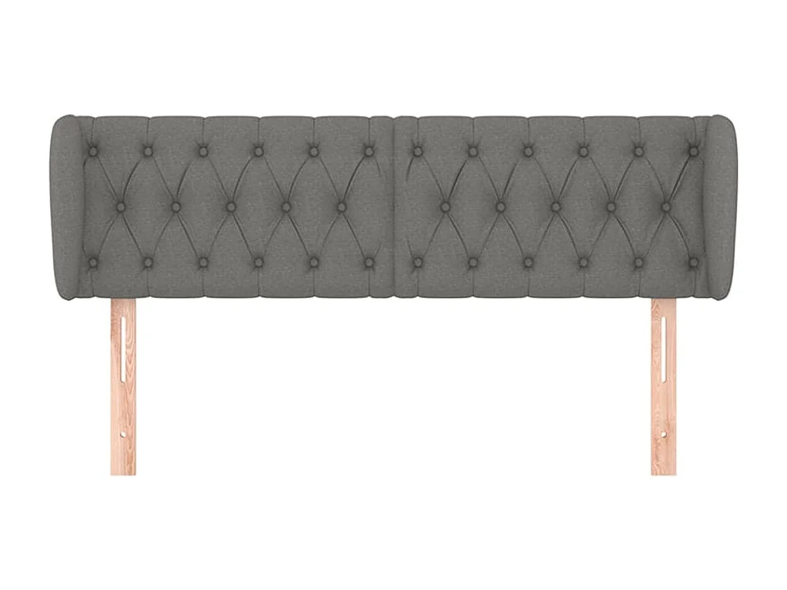 Mueble cabecero | Cabezal de cama | Cabecero de tela gris oscuro 147x23x78/88 cm
