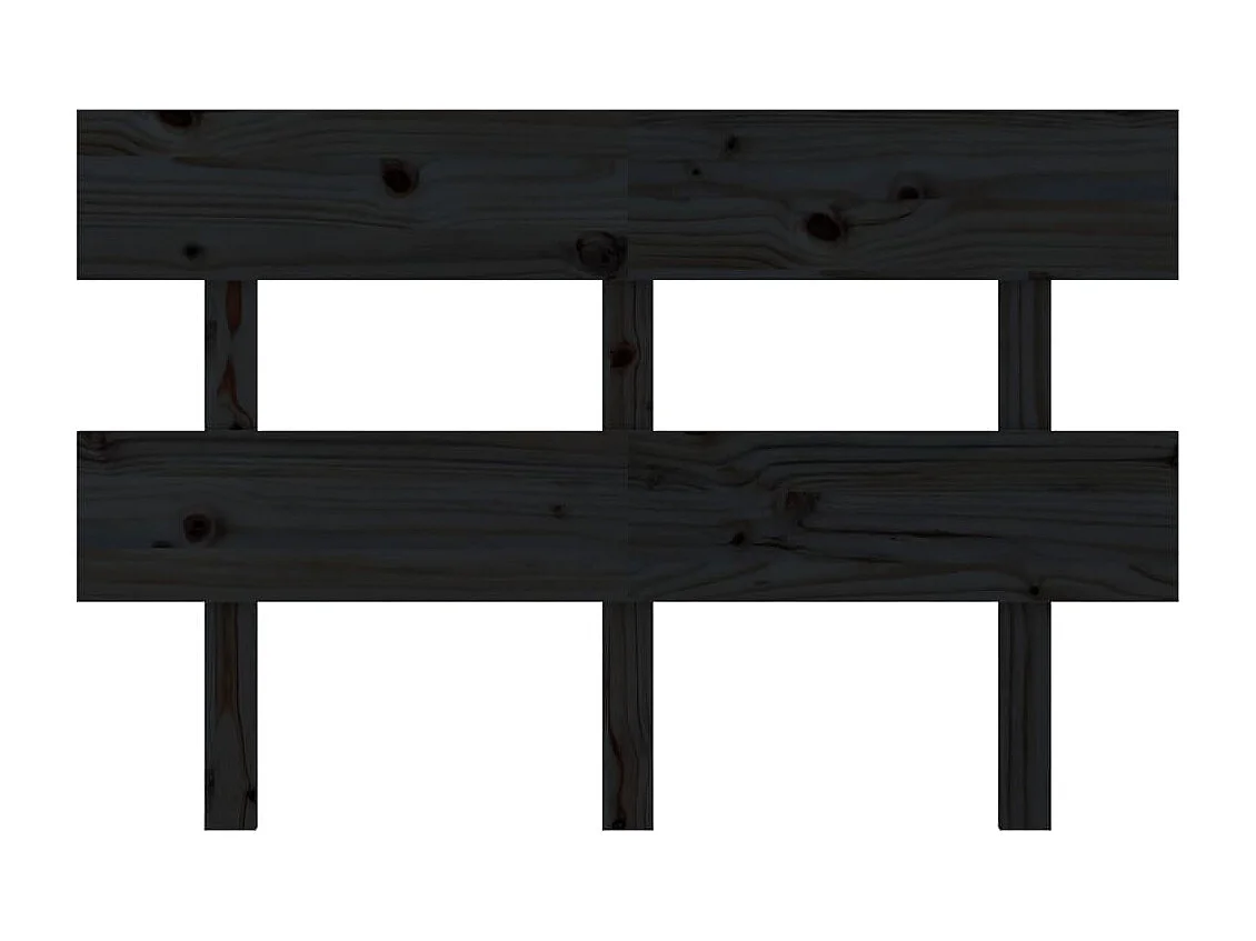 Tête de Lit | Panneau de tête pour lit Moderne Noir 144x3x81 cm Bois massif de pin