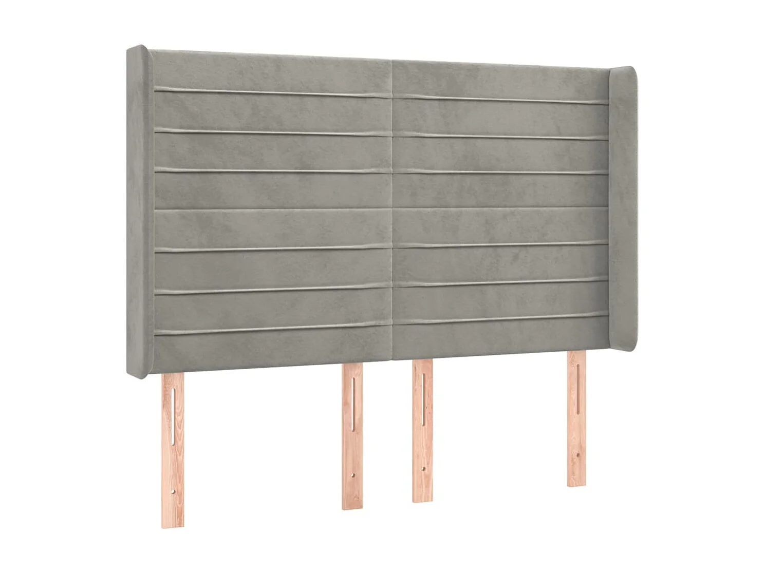 Hoofdbord | Hoofdeinde LED 147x16x118/128 cm fluweel lichtgrijs