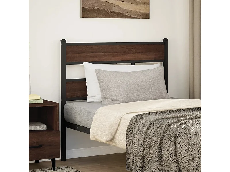 Tête de Lit | Panneau de tête pour lit Moderne chêne marron 80 cm acier et bois d'ingénierie