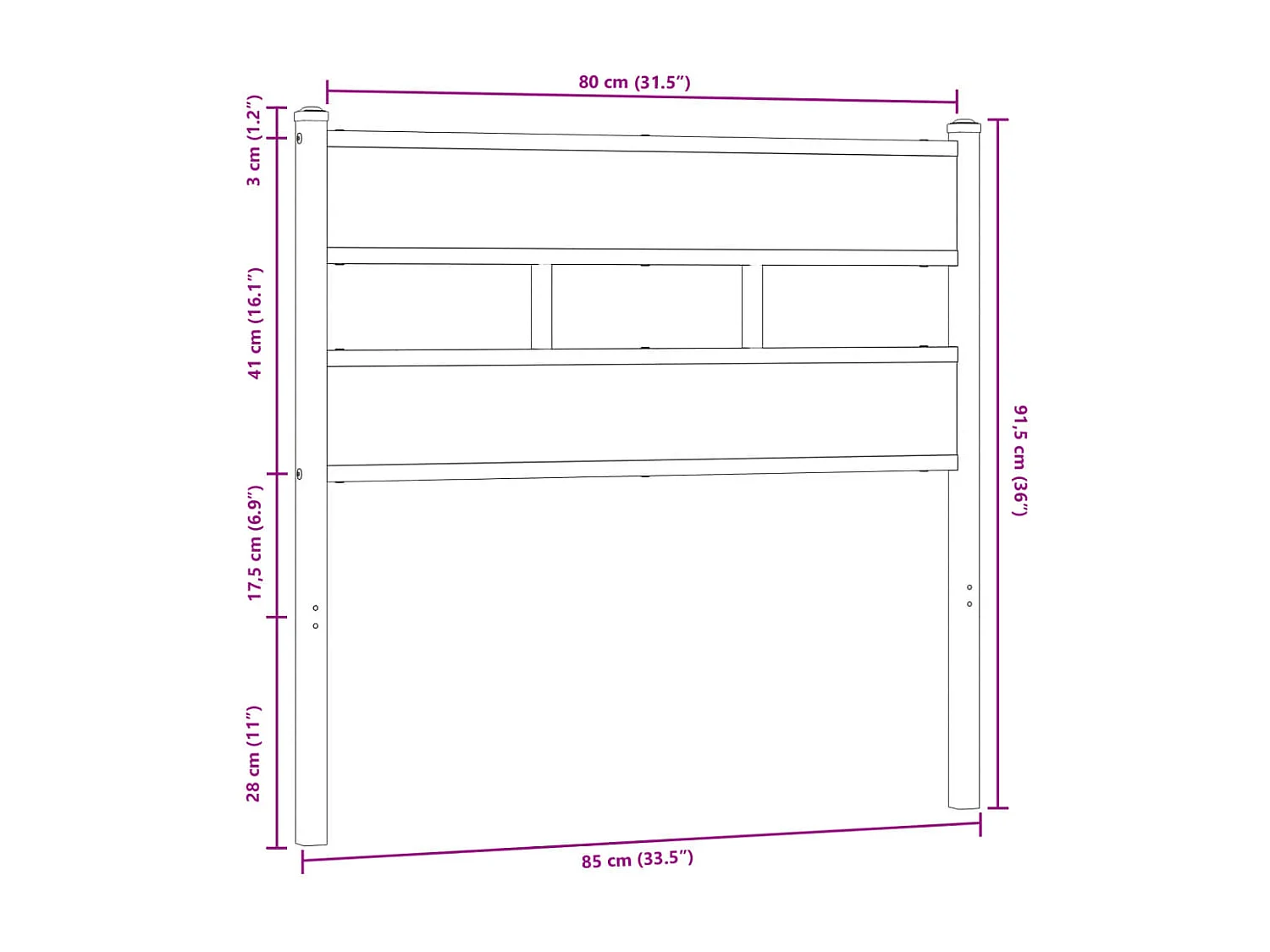 Tête de Lit | Panneau de tête pour lit Moderne chêne marron 80 cm acier et bois d'ingénierie