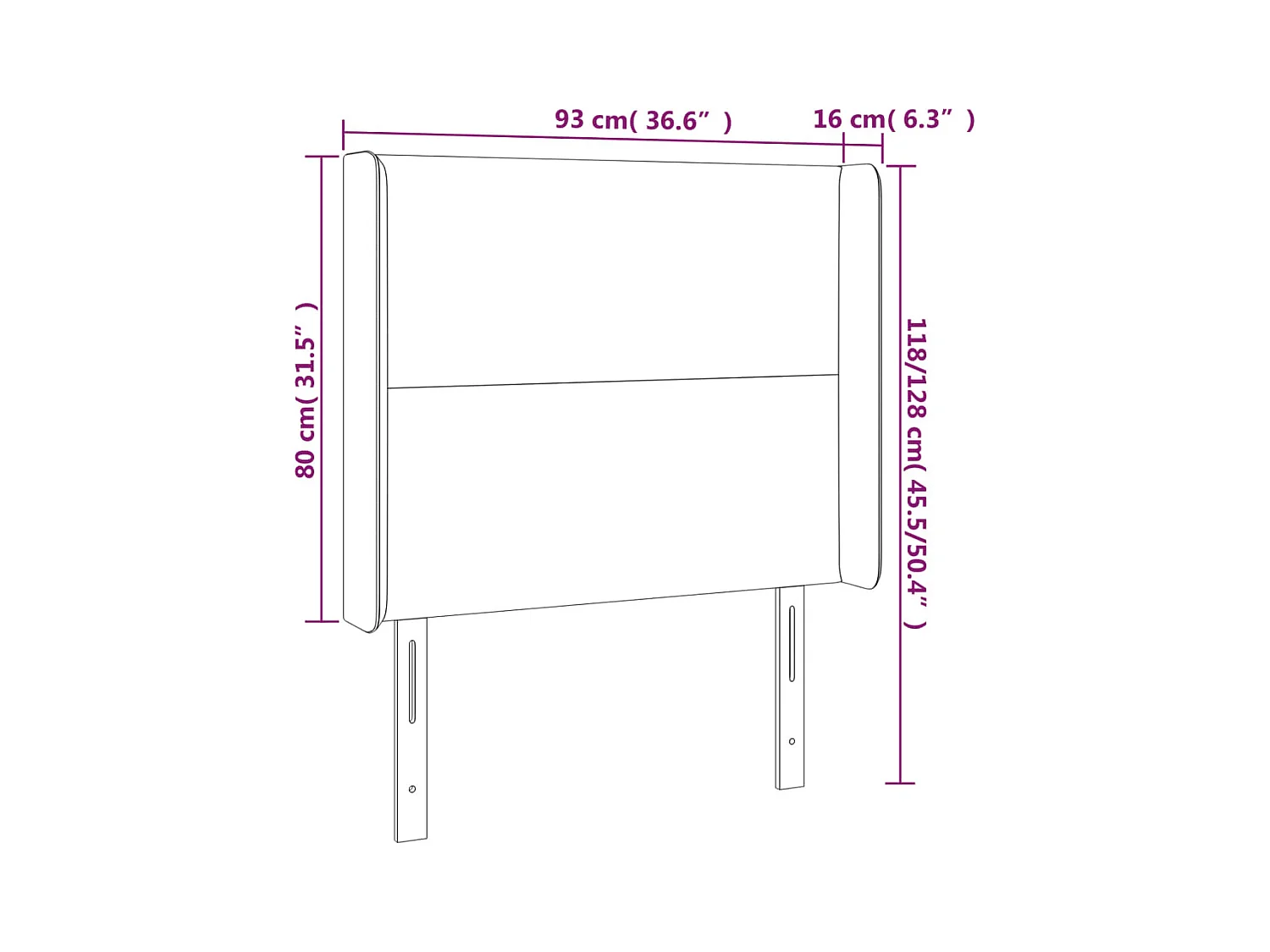 Tête de Lit | Panneau de tête pour lit Moderne à LED Blanc 93x16x118/128 cm Similicuir