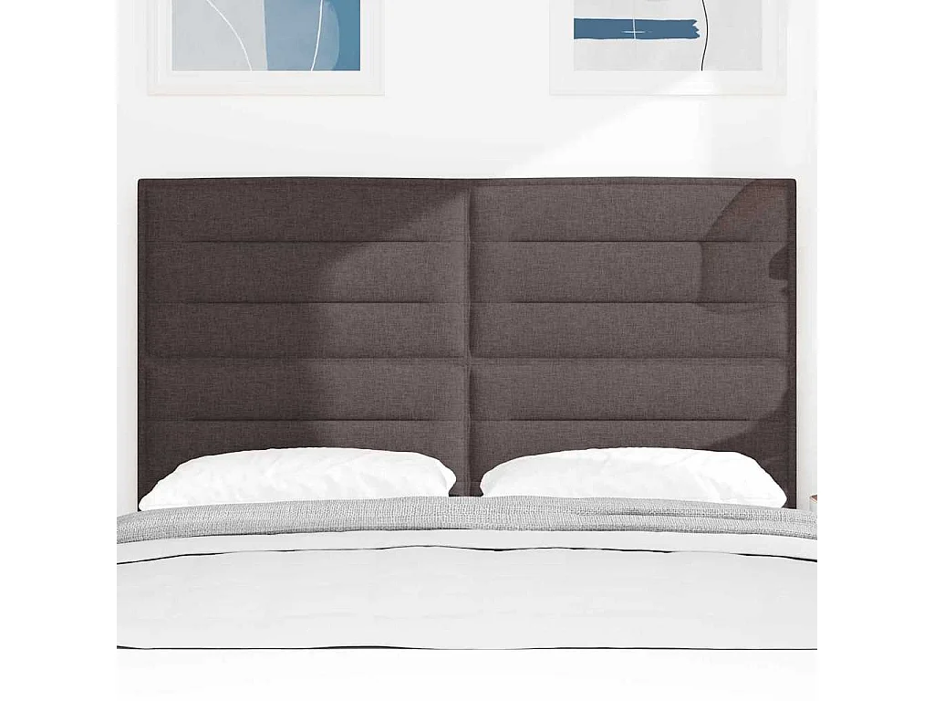 Tête de Lit | Panneau de tête pour lit Moderne Hauteur réglable Manuel Marron foncé 140 cm tissu