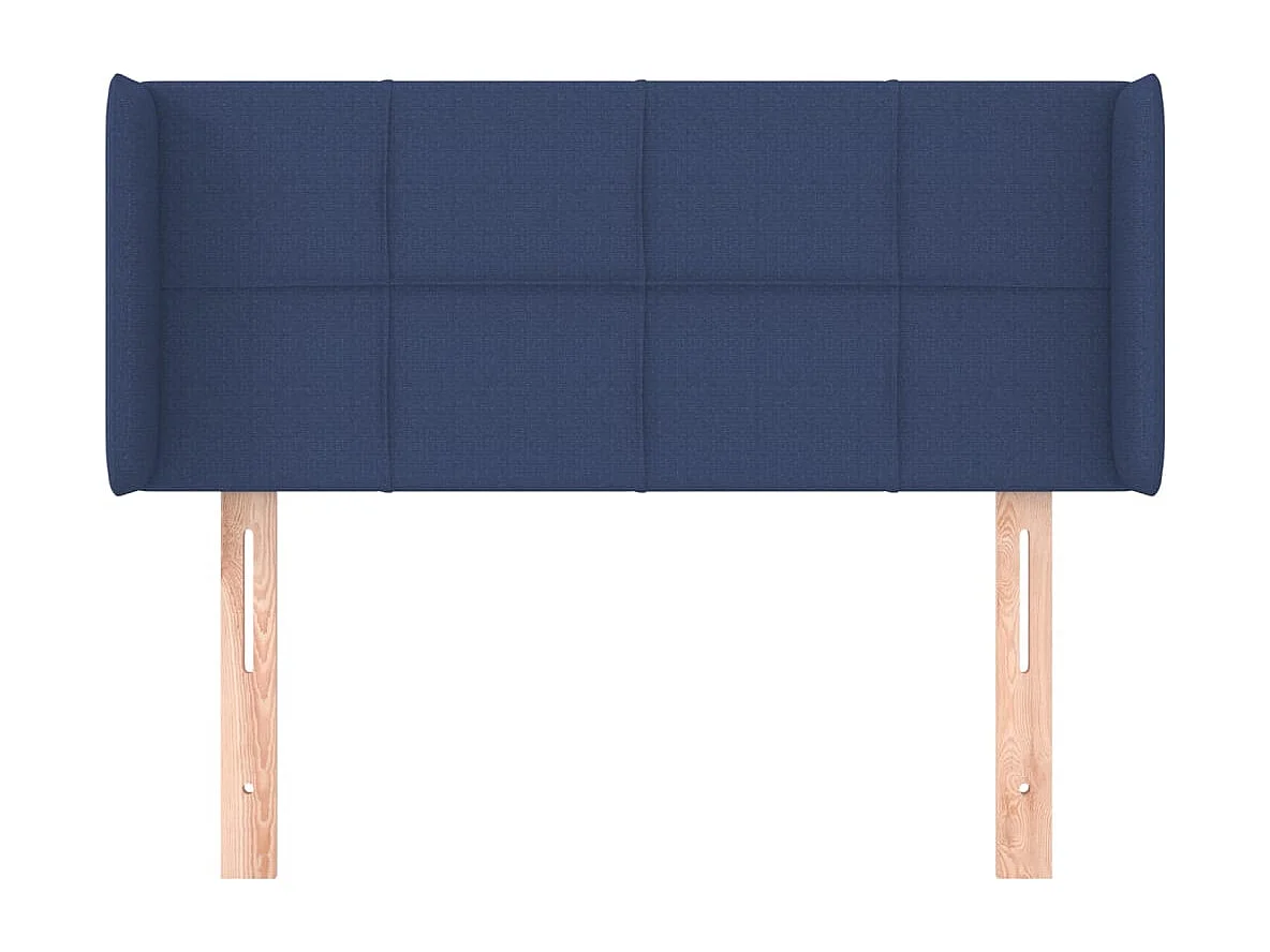 Mueble cabecero | Cabezal de cama | Cabecero de tela azul 103x16x78/88 cm