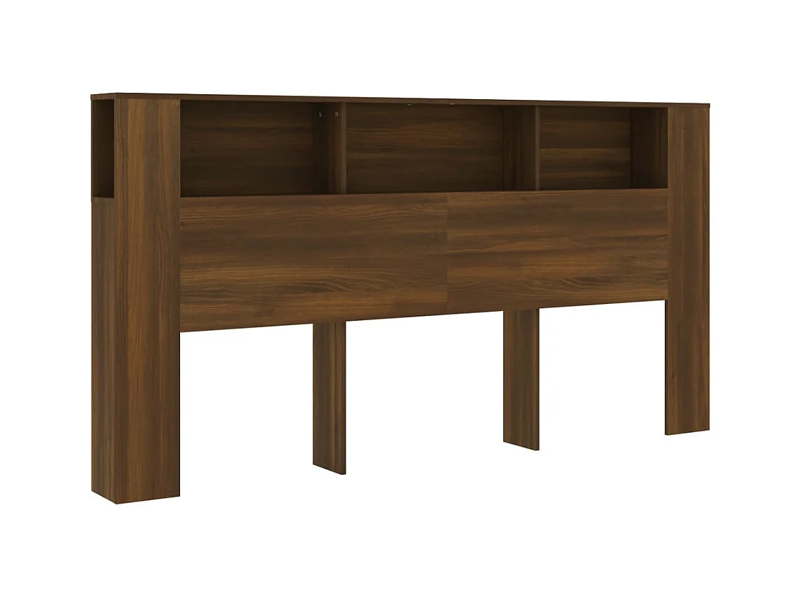 Armario cabecero | Cabecero con almacenamiento marrón roble 200x18,5x104,5 cm