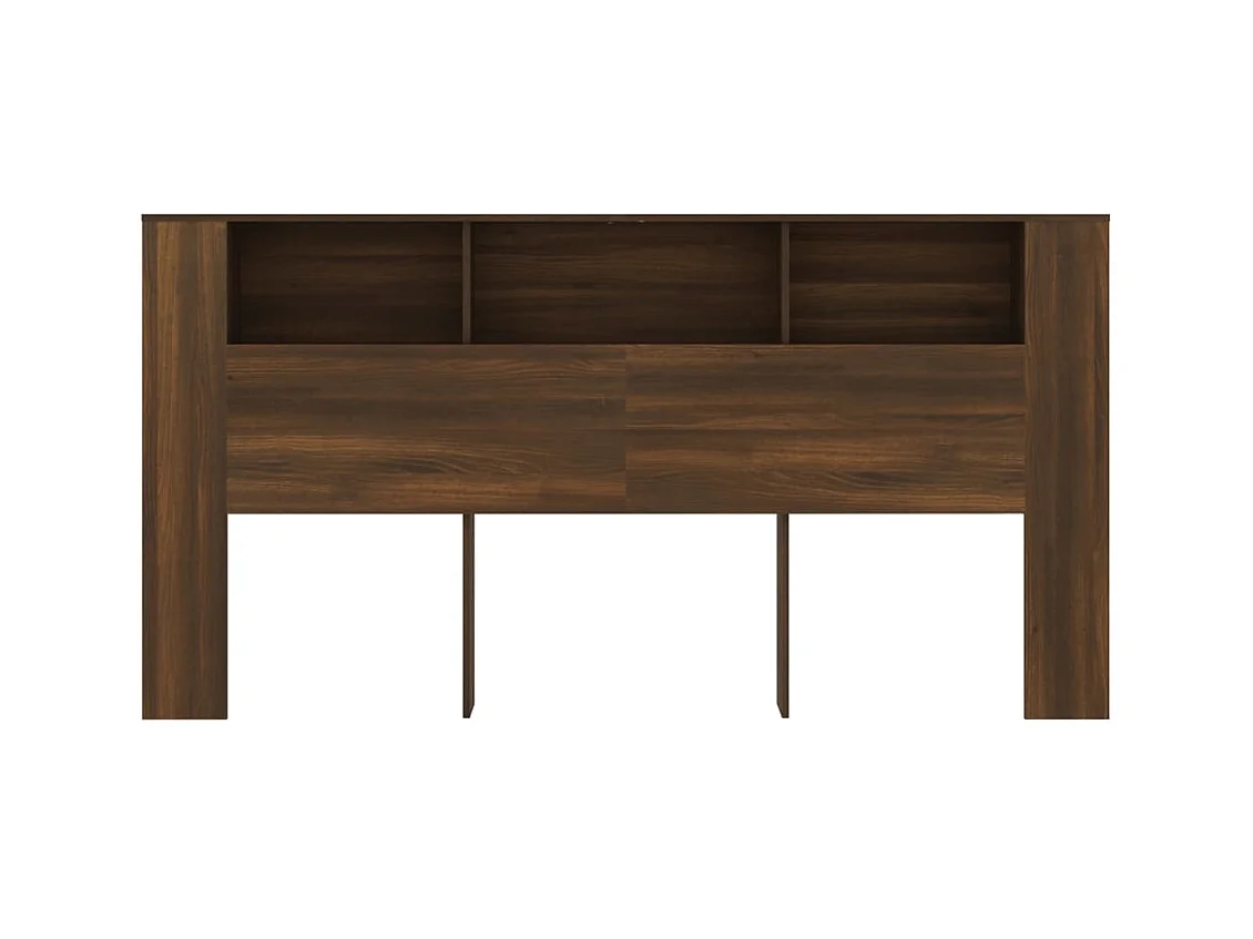 Armario cabecero | Cabecero con almacenamiento marrón roble 200x18,5x104,5 cm