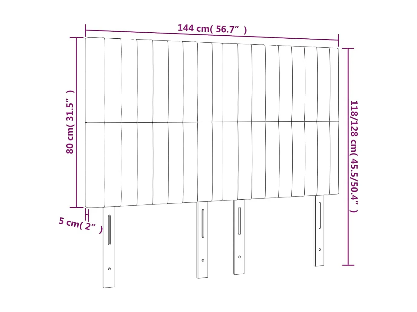 Têtes de lit | Panneaux de tête pour lit Moderne 4 pcs Bleu 72x5x78/88 cm Tissu
