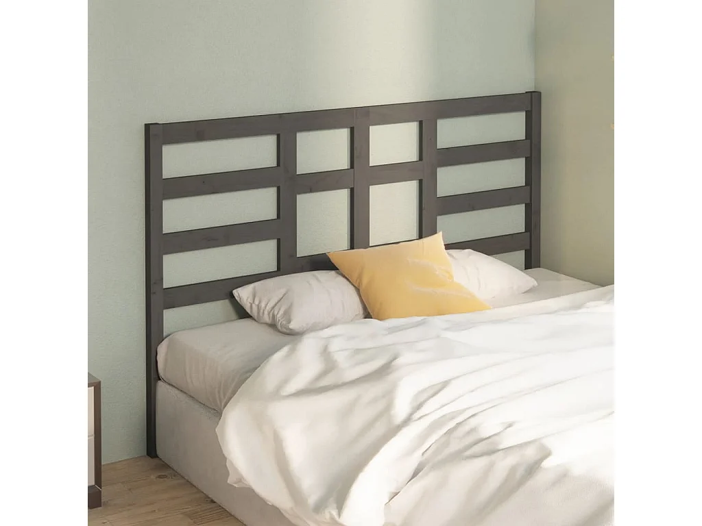 Tête de Lit | Panneau de tête pour lit Moderne Gris 166x4x104 cm Bois massif de pin