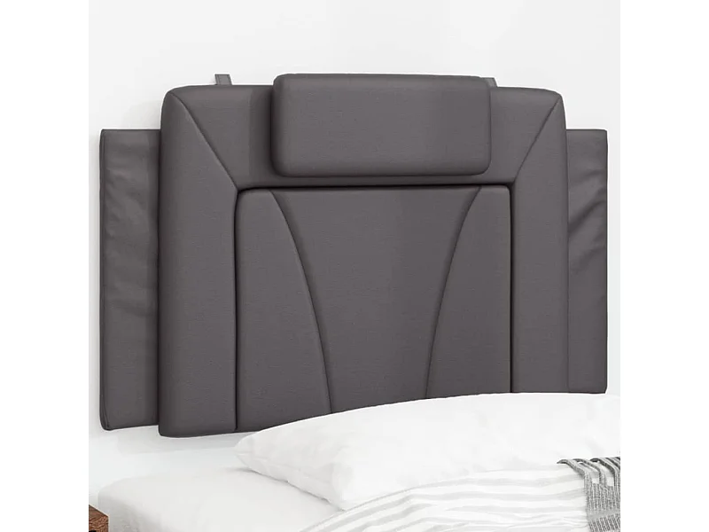 Cabecero de Cama | Cabezal de cama | Mueble de cabecero acolchado Viana cuero sintético gris 90 cm