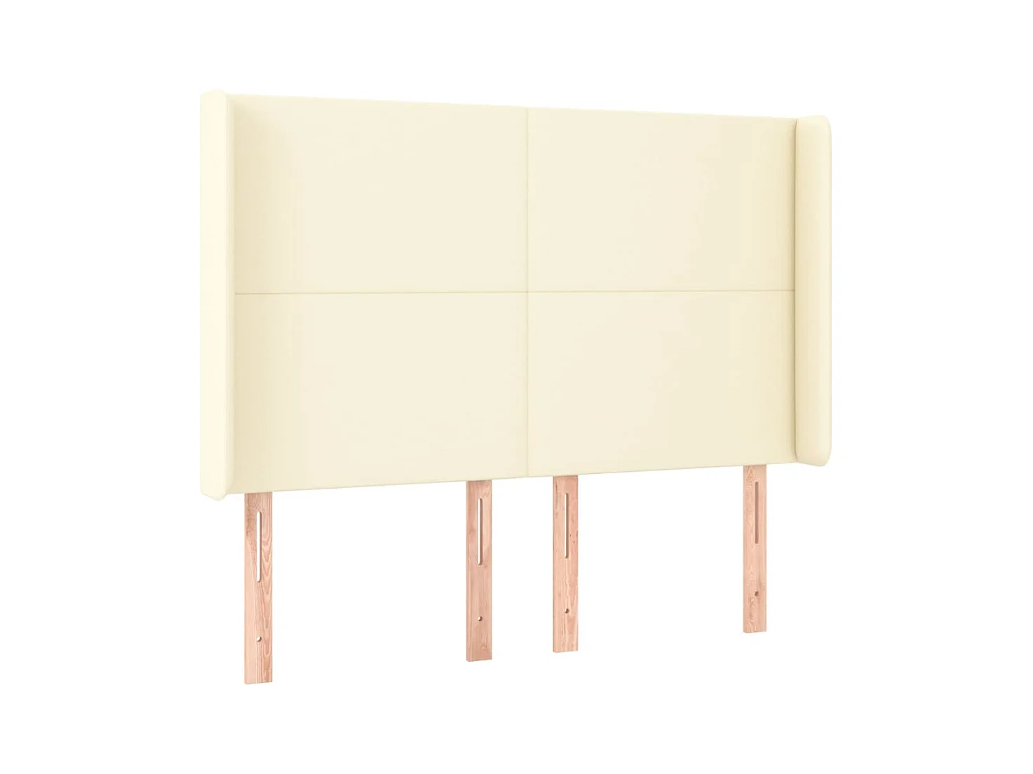 Tête de Lit | Panneau de tête pour lit Moderne avec oreilles Crème 147x16x118/128 cm Similicuir