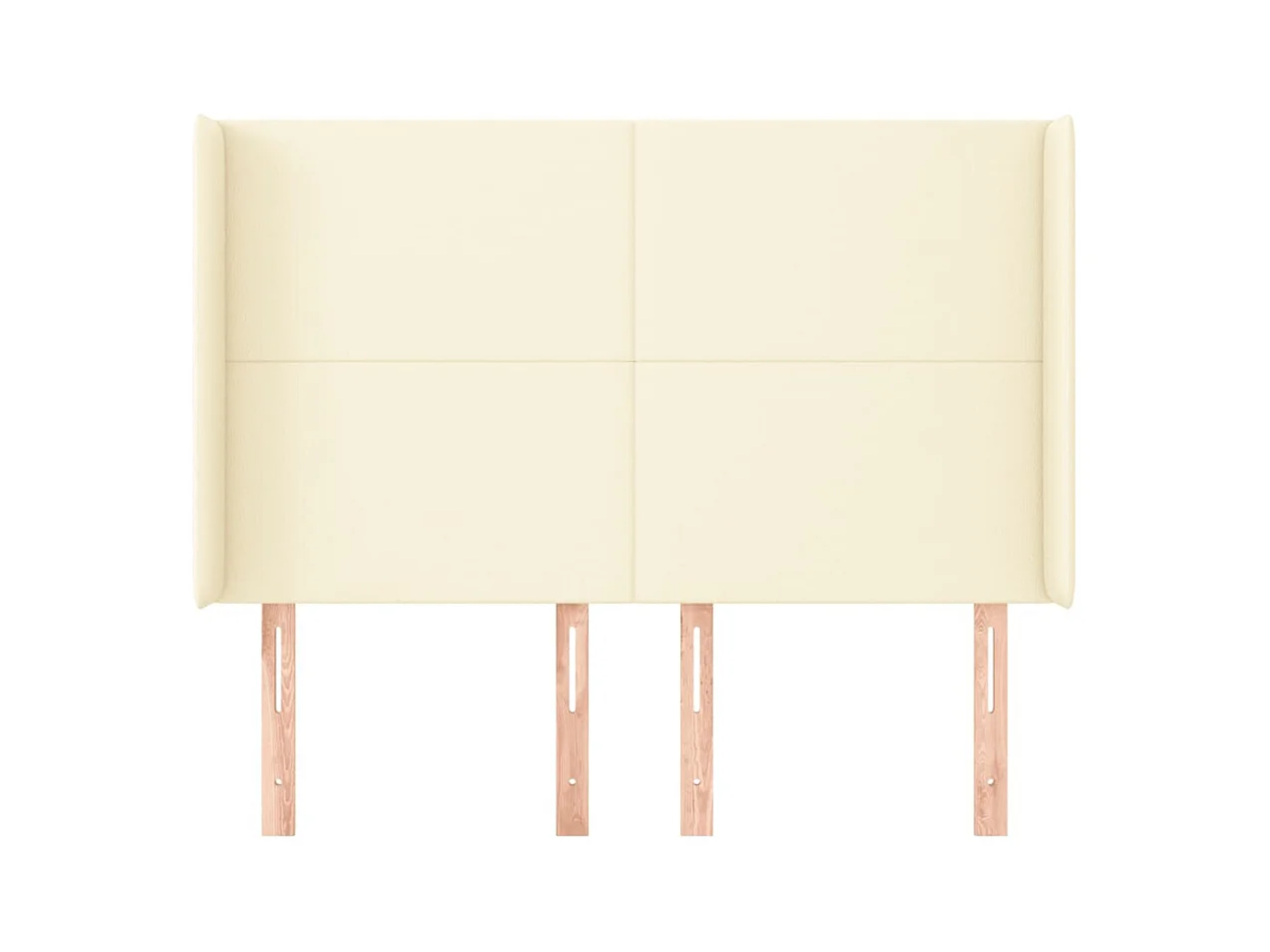 Tête de Lit | Panneau de tête pour lit Moderne avec oreilles Crème 147x16x118/128 cm Similicuir