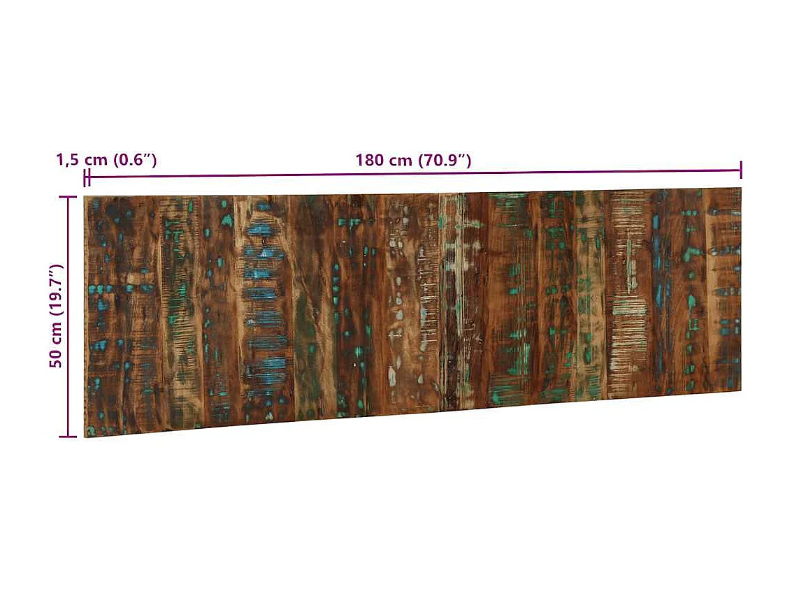 Tête de Lit | Panneau de tête pour lit Moderne multicolore 180 cm bois massif récupération