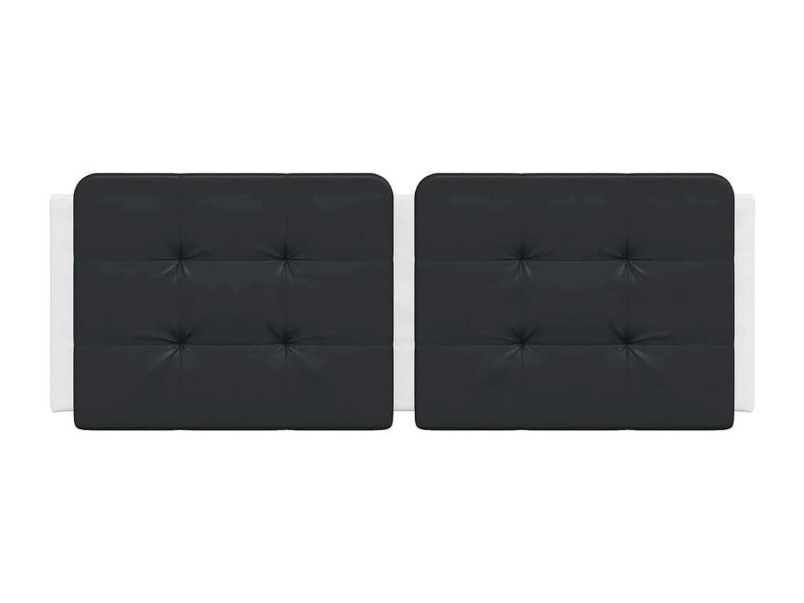 Cabecero de Cama | Cabezal de cama | Mueble de cabecero acolchado Zadar cuero sintético negro blanco 140 cm