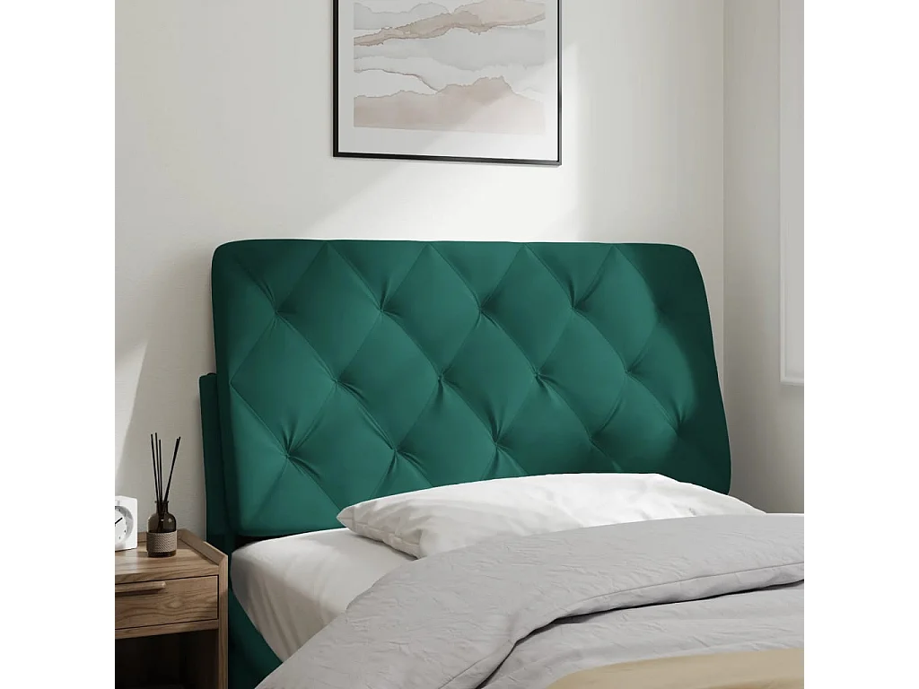 Tête de lit | Coussin de tête de lit | Tête de lit décoratif vert foncé 100 cm velours