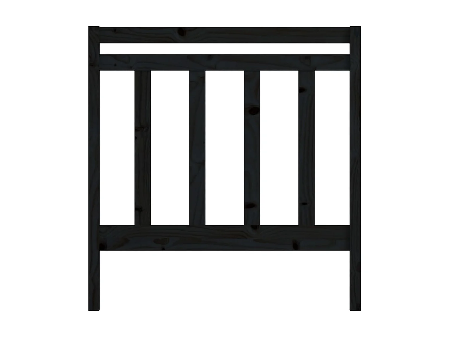 Tête de Lit | Panneau de tête pour lit Moderne Noir 96x4x100 cm Bois massif de pin