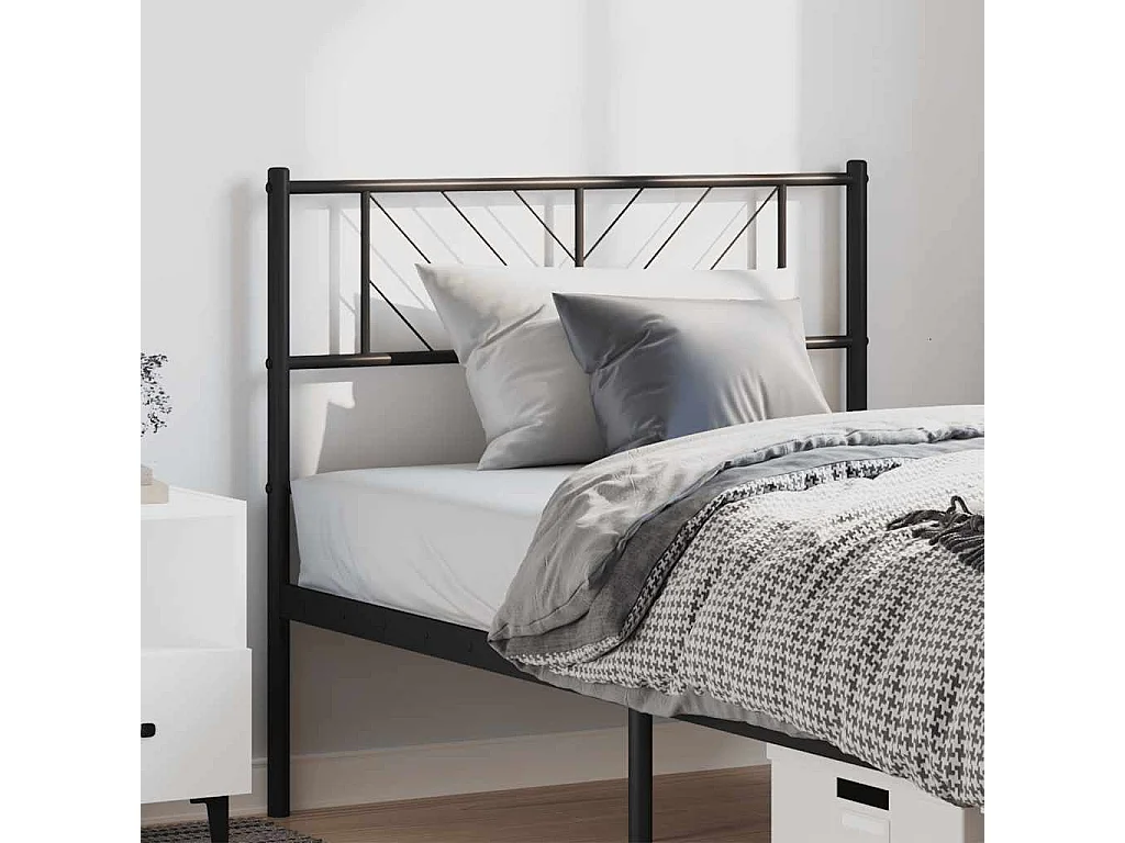 Tête de Lit | Panneau de tête pour lit Moderne métal noir 100 cm