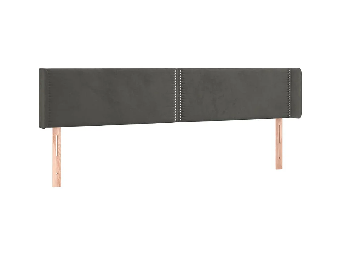 Cabecero | Cabezal de Cama | Mueble cabecero con LED de terciopelo gris oscuro 203x16x78/88 cm