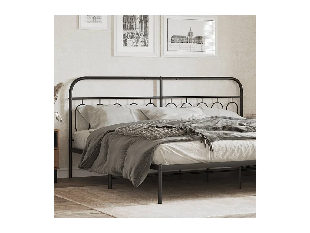 Mueble cabecero | Cabezal de cama | Cabecero de metal negro 200 cm