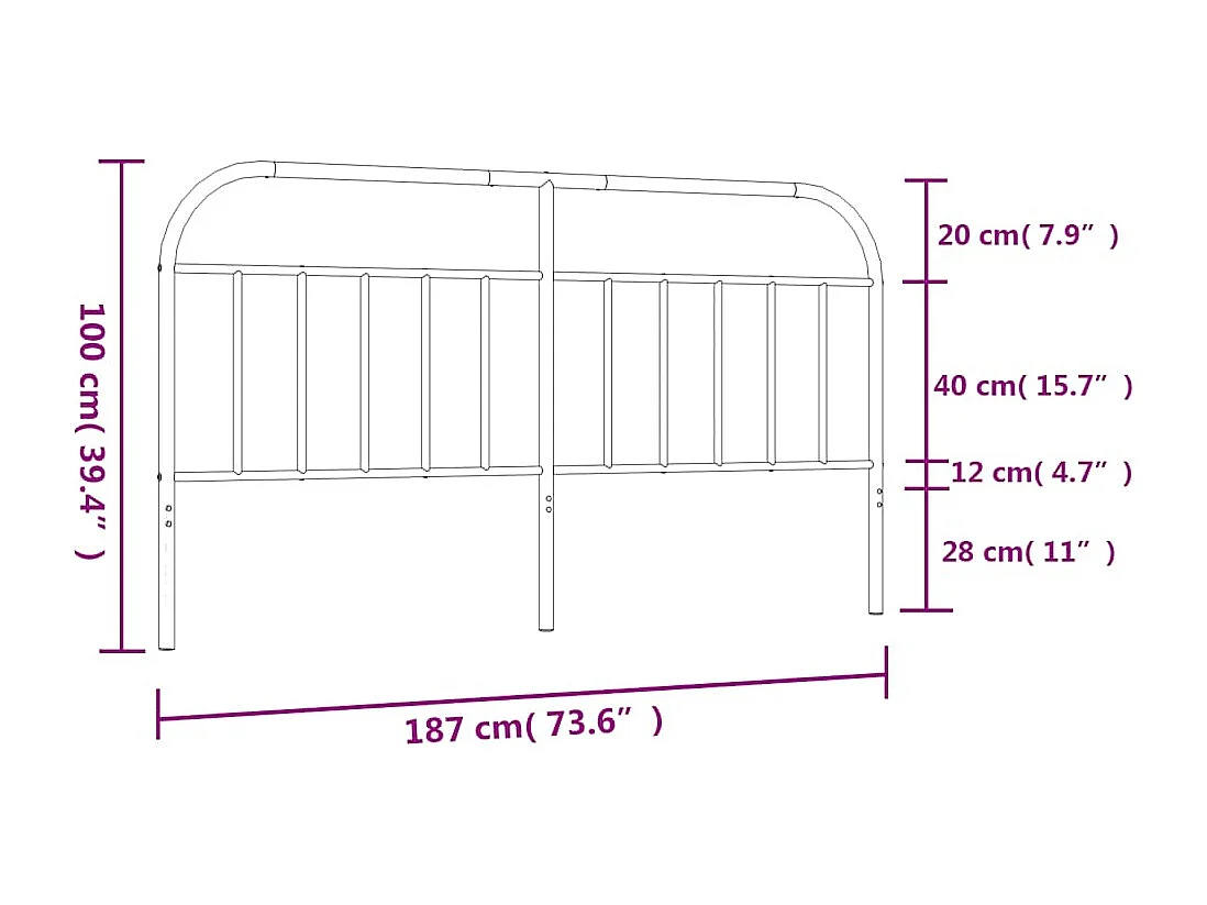 Tête de Lit | Panneau de tête pour lit Moderne métal blanc 180 cm