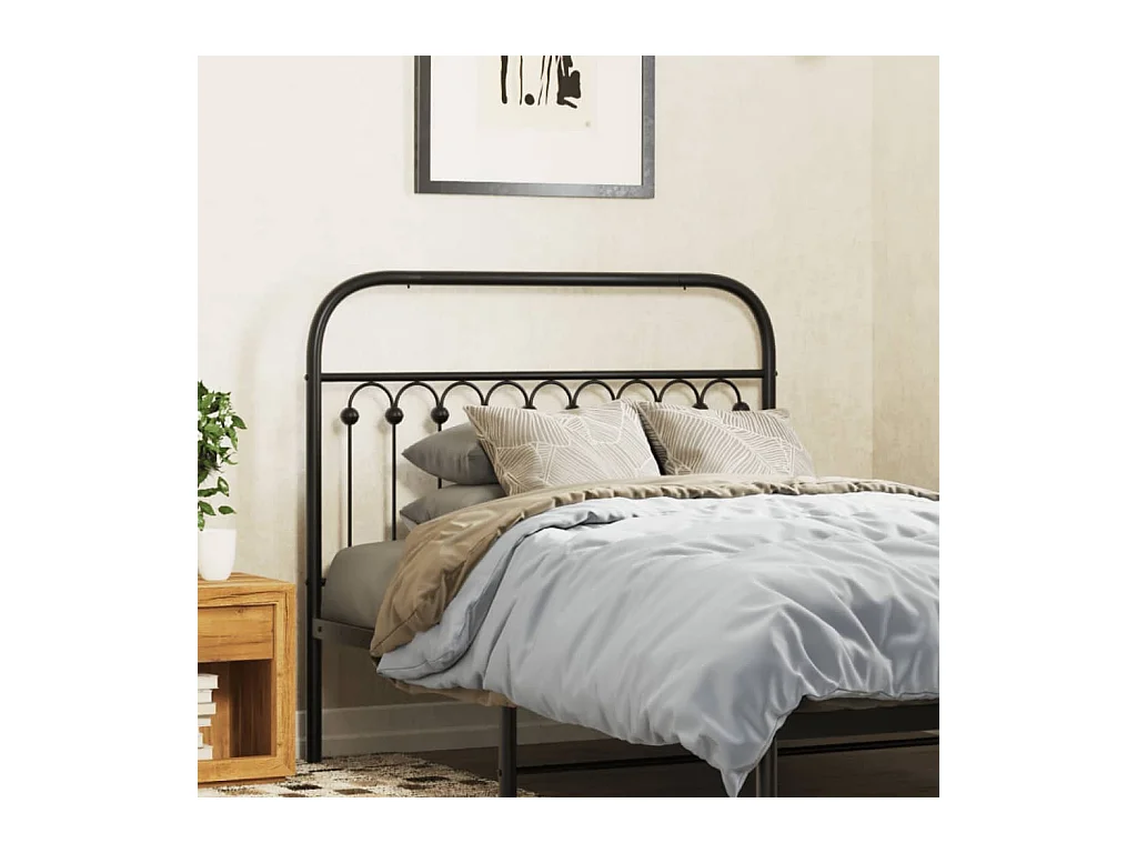 Mueble cabecero | Cabezal de cama | Cabecero de metal negro 107 cm