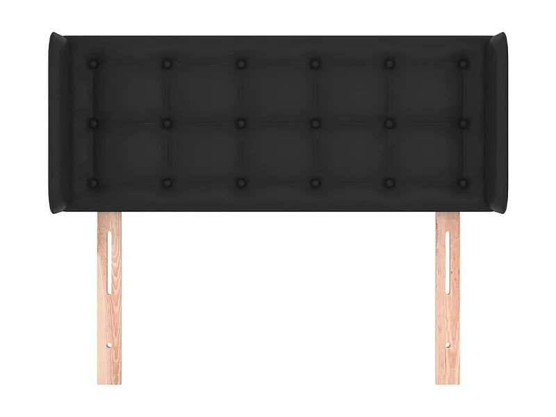 Tête de Lit | Panneau de tête pour lit Moderne avec oreilles Noir 83x16x78/88 cm Similicuir