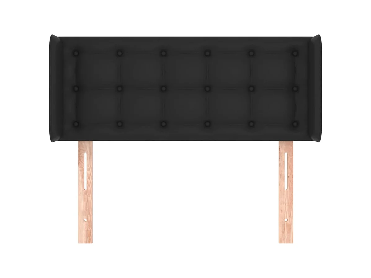 Mueble cabecero | Cabezal de cama | Cabecero de cuero sintético negro 83x16x78/88 cm