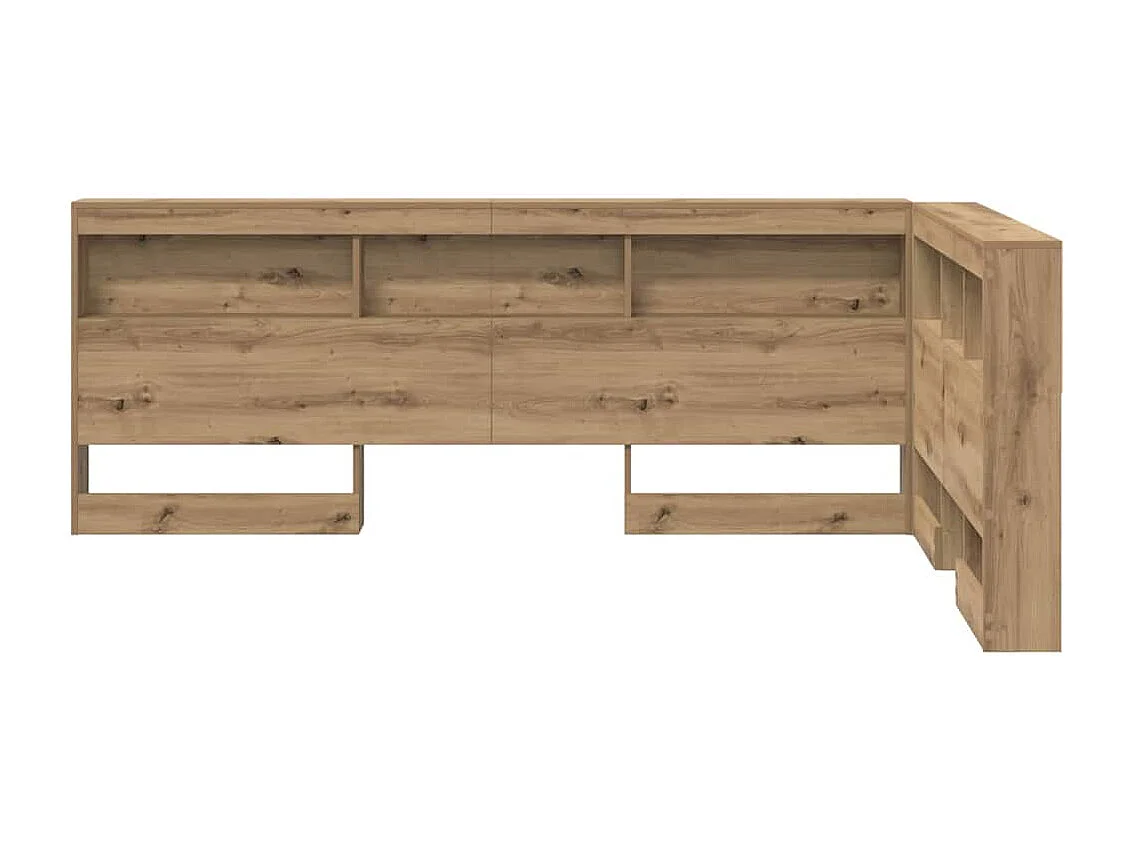 Tête de Lit de rangement | Panneau de tête pour lit avec étagère chêne artisanal 120 cm