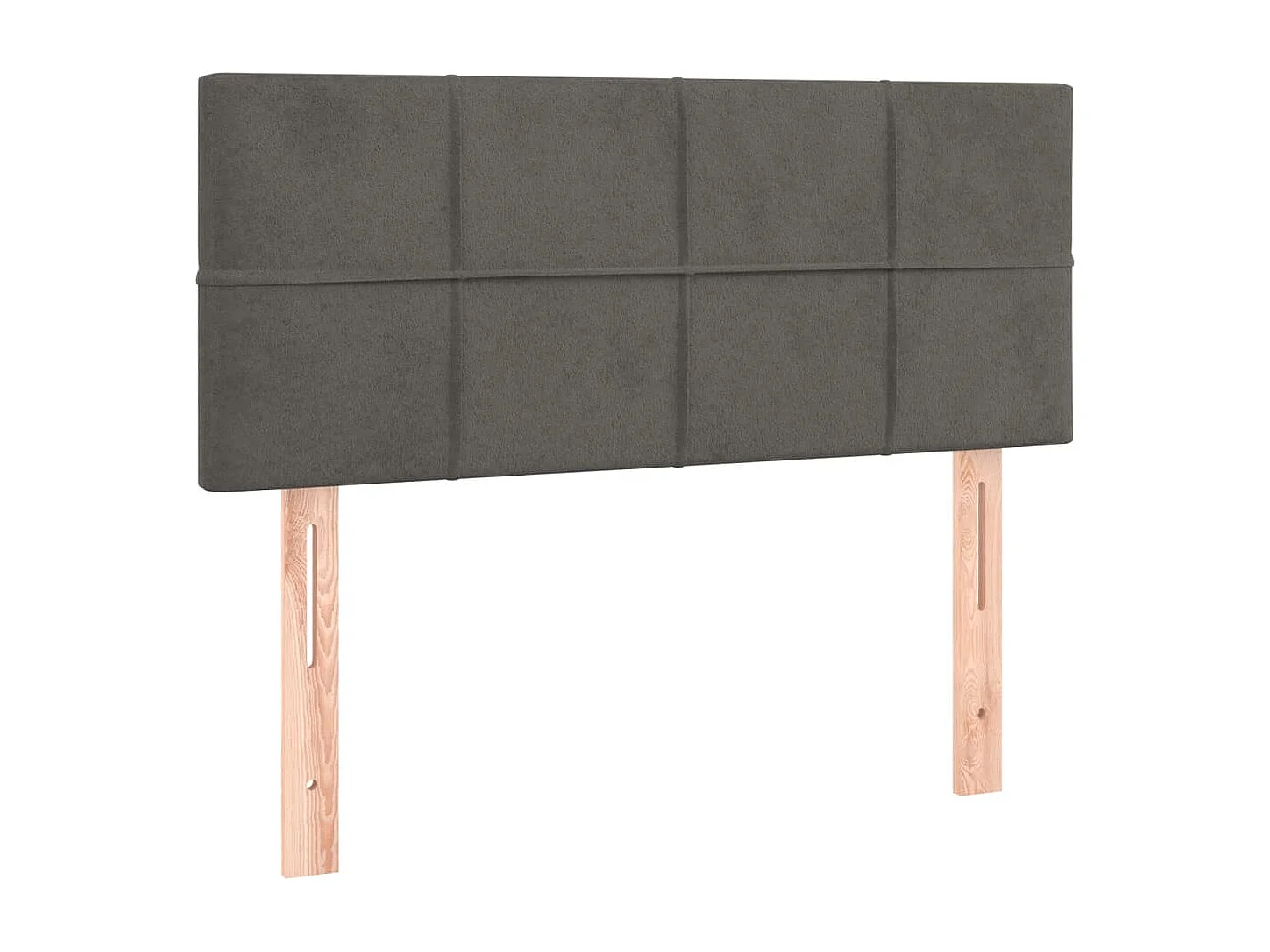 Tête de Lit | Panneau de tête pour lit Moderne à LED Gris foncé 90x5x78/88 cm Velours
