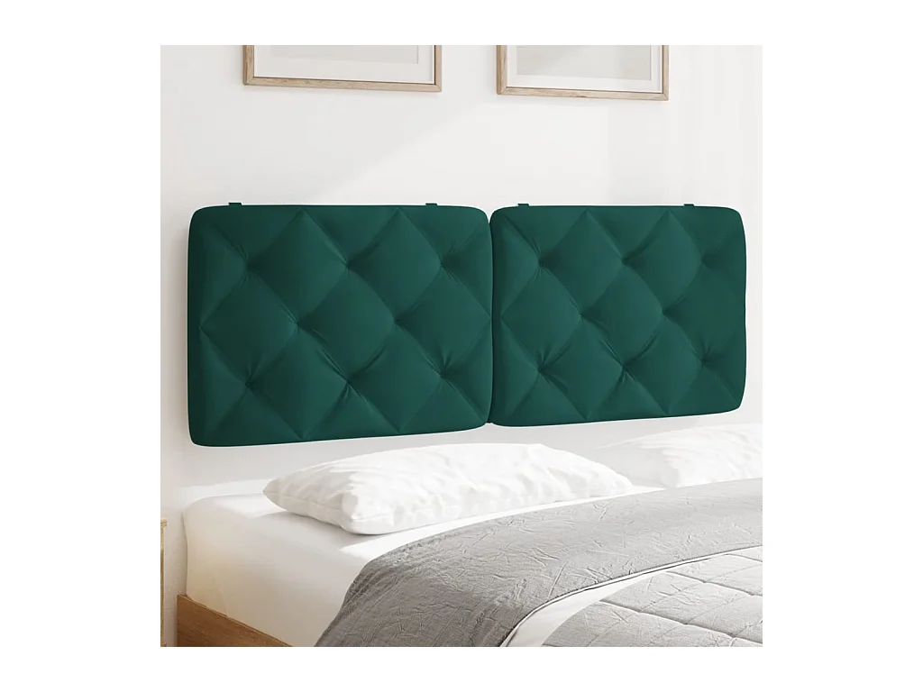 Tête de lit | Coussin de tête de lit | Tête de lit décoratif vert foncé 120 cm velours