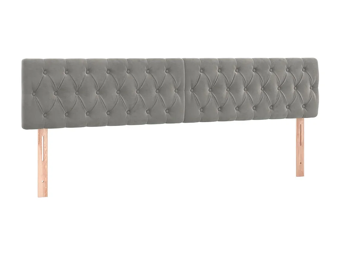 Hoofdbord | Hoofdeinde LED 180x7x78/88 cm fluweel lichtgrijs