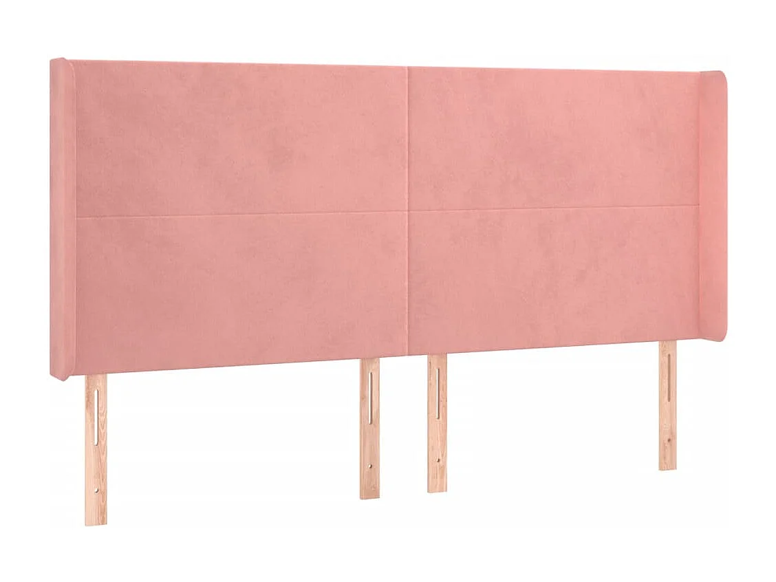 Hoofdbord | Hoofdeinde LED 203x16x118/128 cm fluweel roze
