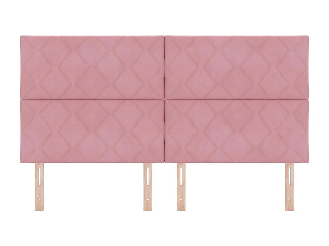 Tête de lit Montage mural | Panneau de tête pour lit Moderne  Géométrique Rose 180 cm Velours