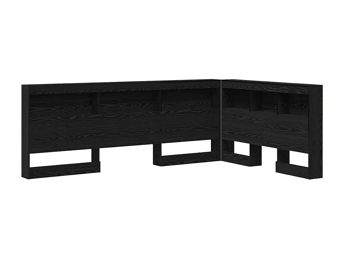 Mueble cabecero con almacenamiento | Cabecera de almacenamiento con estante Roble negro 120 cm