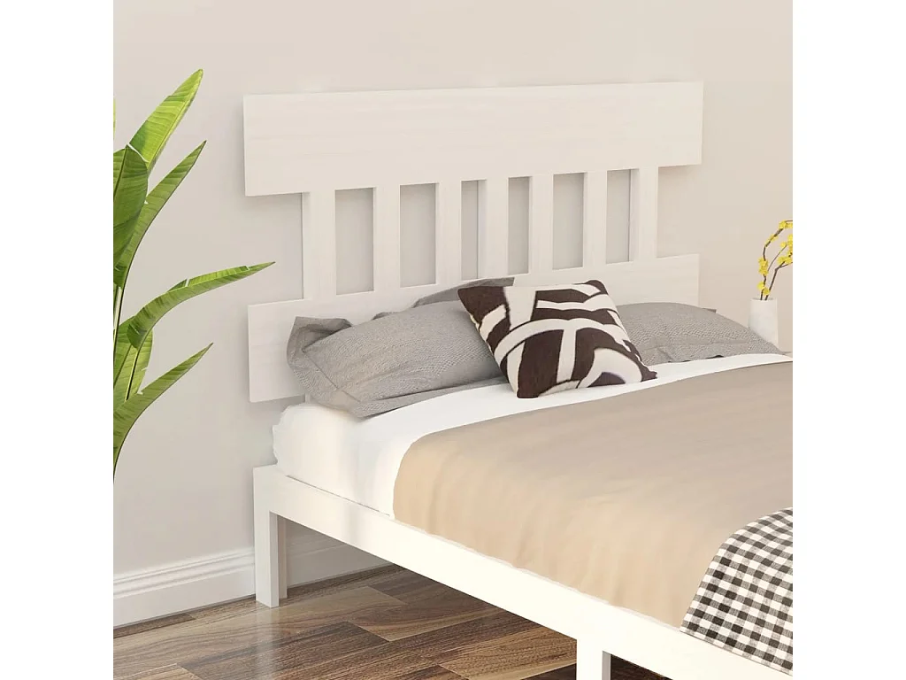 Hoofdbord | Hoofdeinde 123,5x3x81 cm massief grenenhout wit