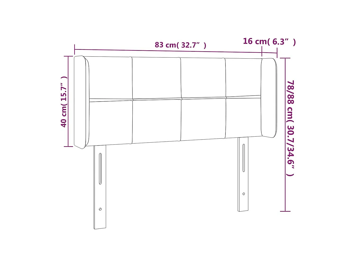 Cabecero | Cabezal de Cama | Mueble cabecero con LED de terciopelo rosa 83x16x78/88 cm