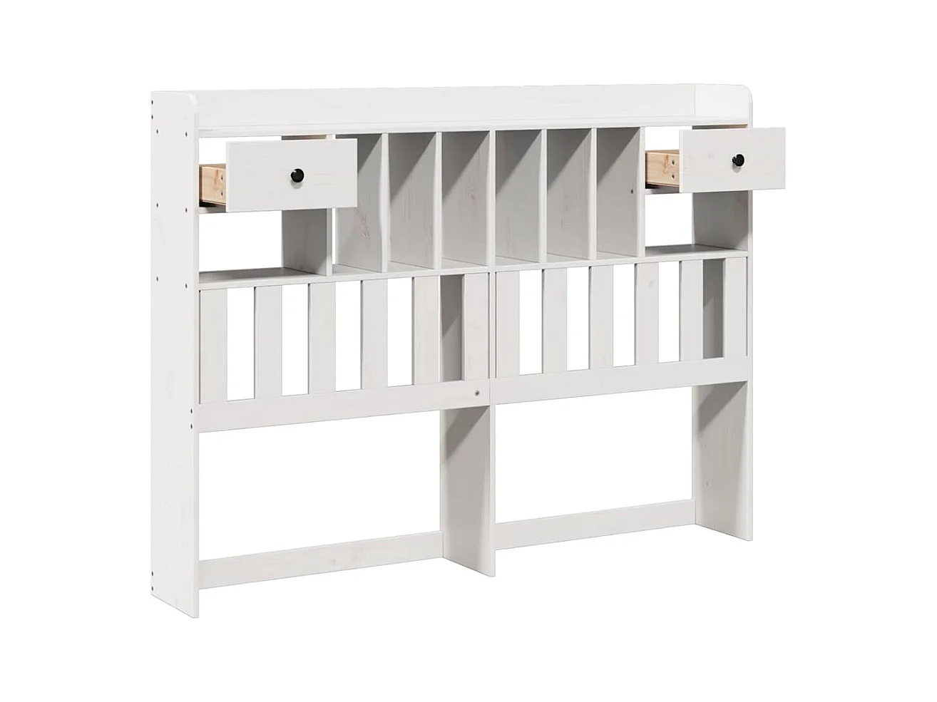 Cabecero de Cama | Cabezal de cama | Mueble de cabecero almacenaje madera maciza pino blanco 160 cm