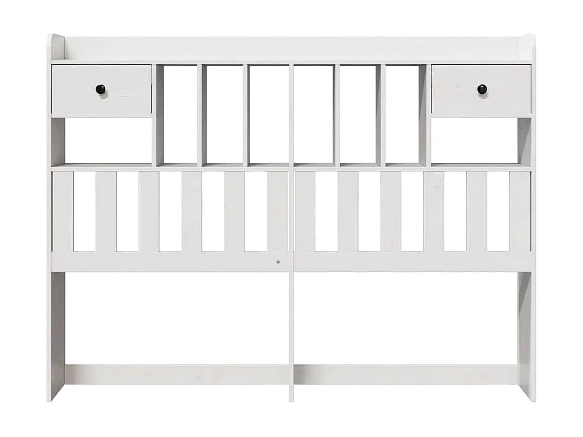 Tête de Lit | Panneau de tête pour lit Moderne avec rangement blanc 160 cm bois massif de pin