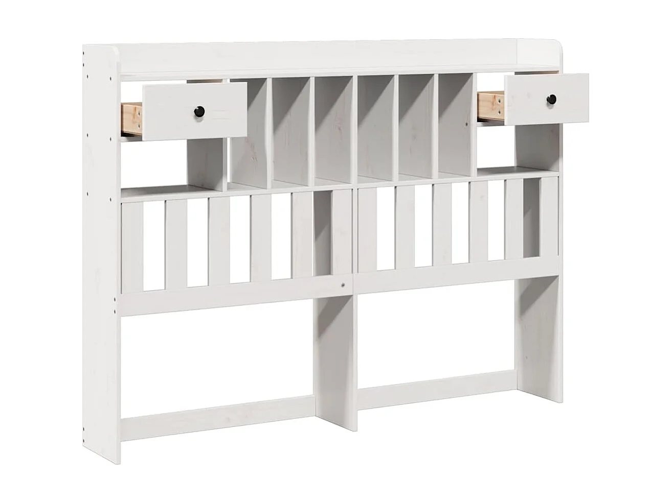 Tête de Lit | Panneau de tête pour lit Moderne avec rangement blanc 160 cm bois massif de pin