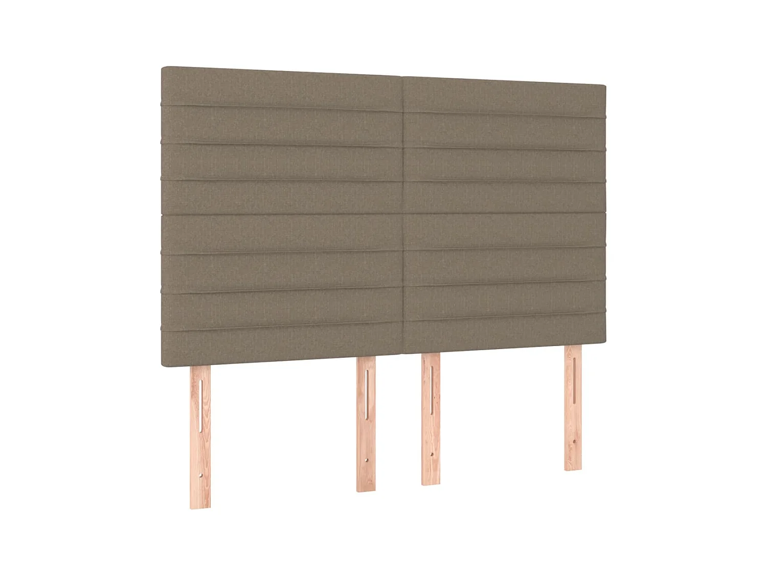 Cabecero | Cabezal de Cama | Mueble cabecero con luces LED tela gris taupe 144x5x118/128 cm