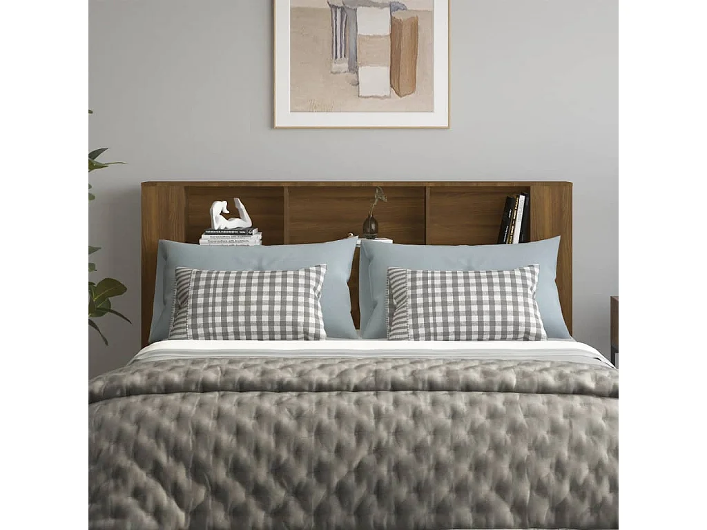 Tête de Lit avec rangement | Armoire de tête de lit Chêne marron 180x18,5x104,5 cm