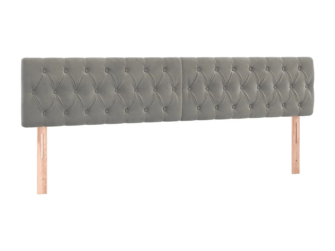 Hoofdbord | Hoofdeinde LED 200x7x78/88 cm fluweel lichtgrijs