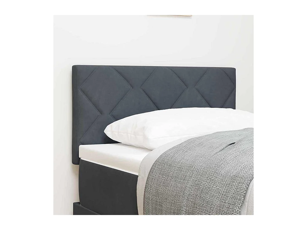 Mueble cabecero | Cabecero | Cabezal de cama LED Geométrico Manual Gris oscuro 80 cm Terciopelo