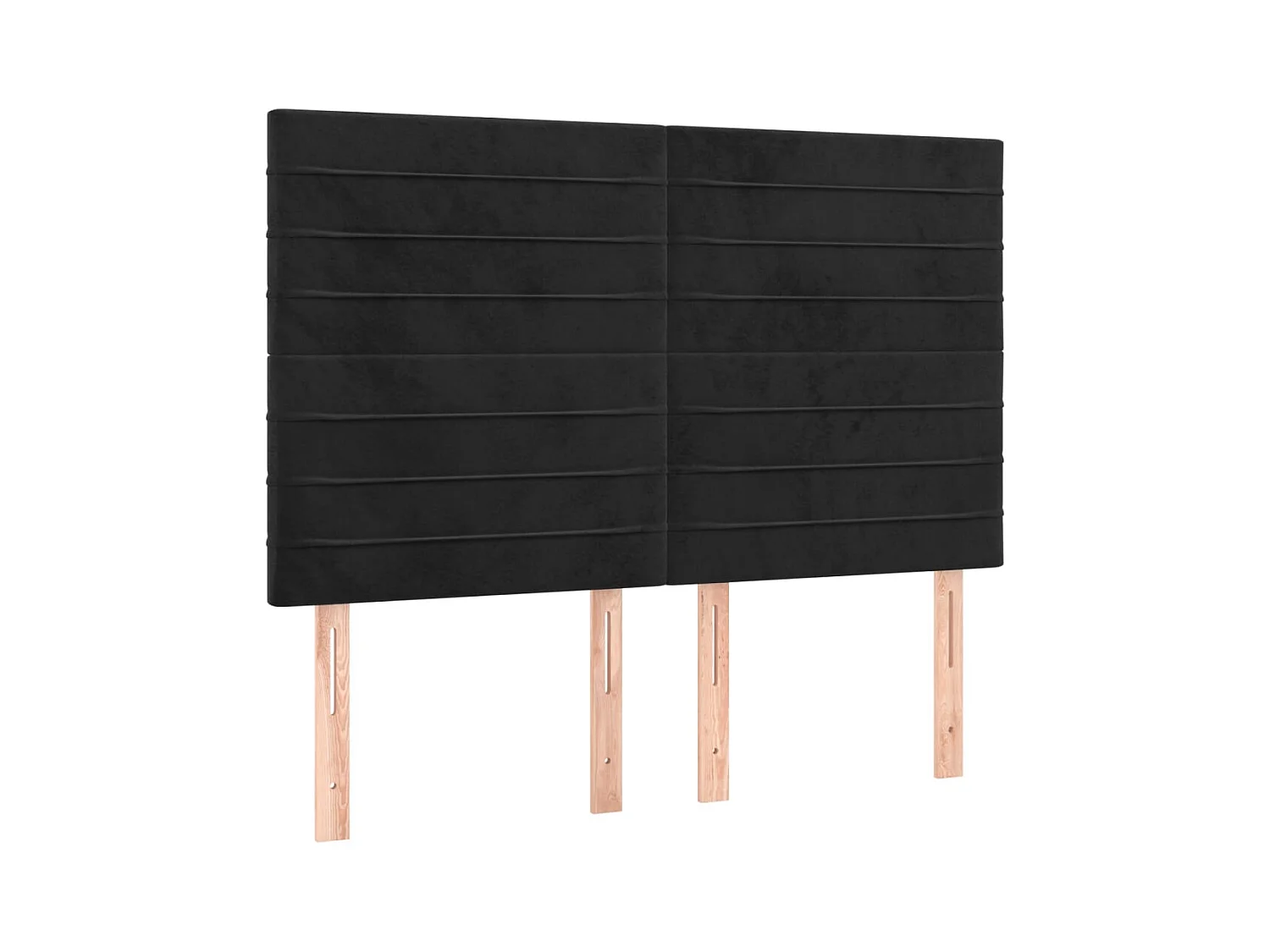 Cabeceros | Cabezal de cama | Mueble de cabecero 4 unidades terciopelo negro 72x5x78/88 cm