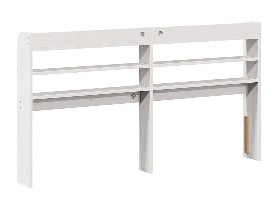 Tête de Lit | Panneau de tête pour lit Moderne avec étagères blanc 140 cm bois massif de pin